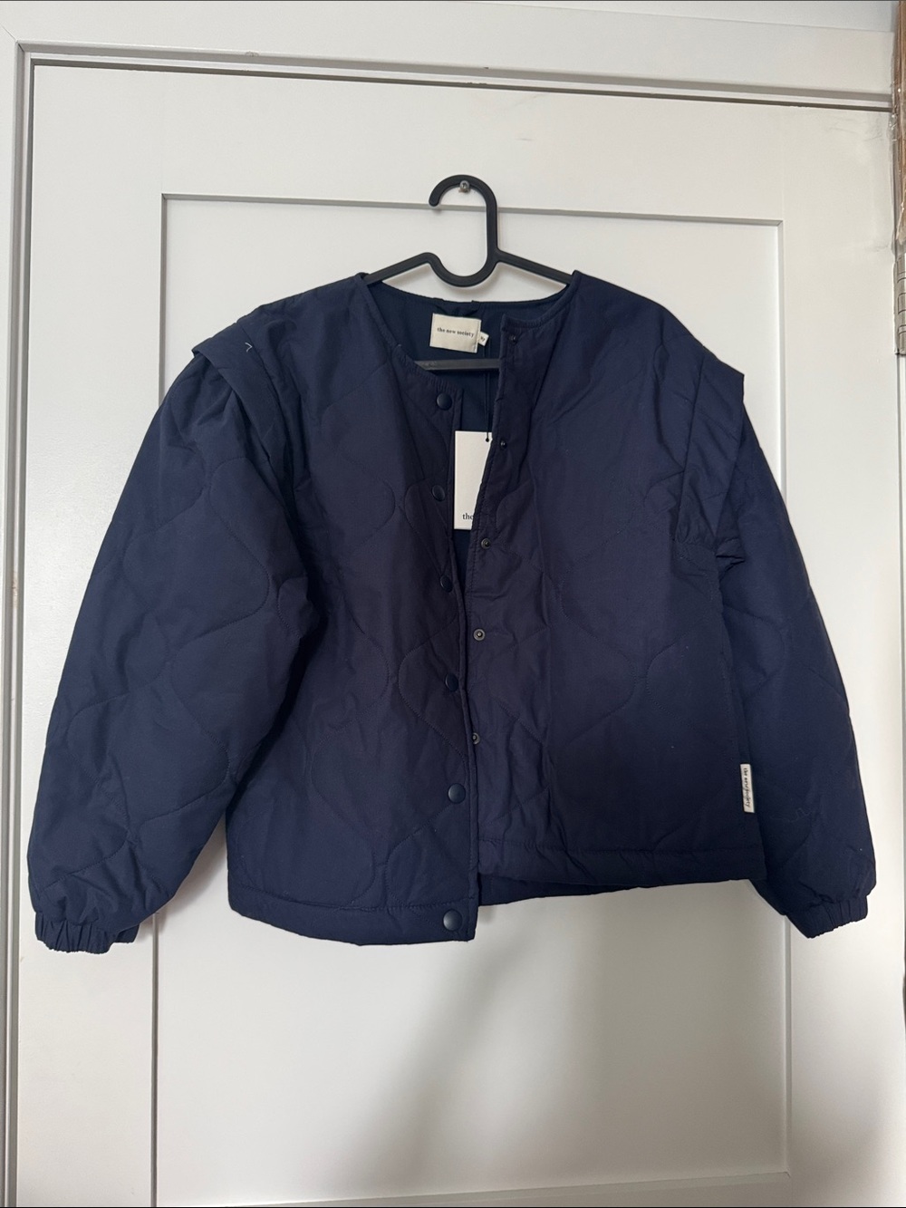 Boxy Quilted Navy Jacket - The White Company